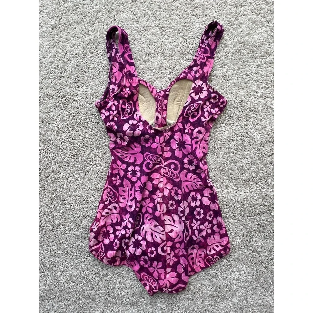 WOMENS SWIM SUITE SIZE  8 MAXINE OF HOLLYWOOD BRIGHT FLORAL PINK ONE PIECE - Picture 6 of 7